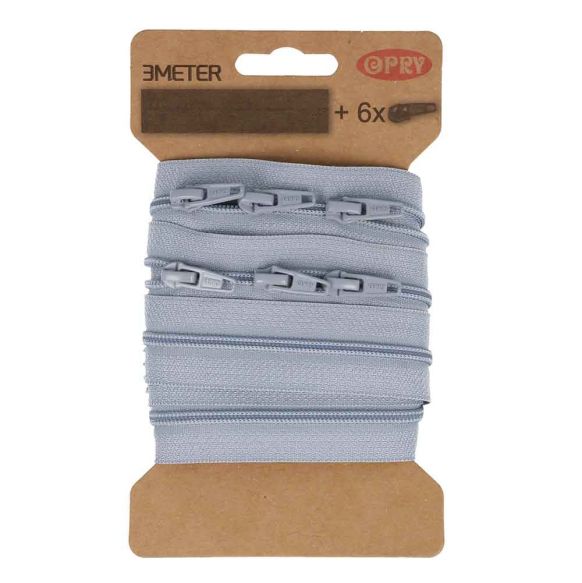 3meter Zipper - Light grey