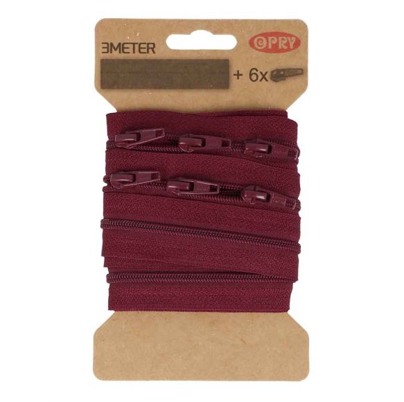 3 meters Zipper - Burgundy