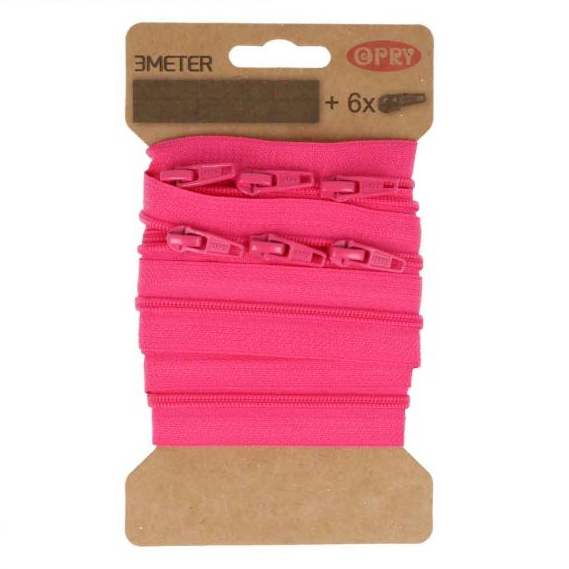 3 meters Zipper - Cerise