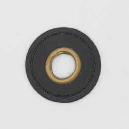 Läderlapp med öljett - Rund, Svart 8mm