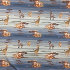 Safari Sweeties, blå - Trikåtyg