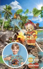 Nalle med brandbil - Panel