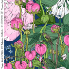 Sommarträdgård, blue - Trikåtyg
