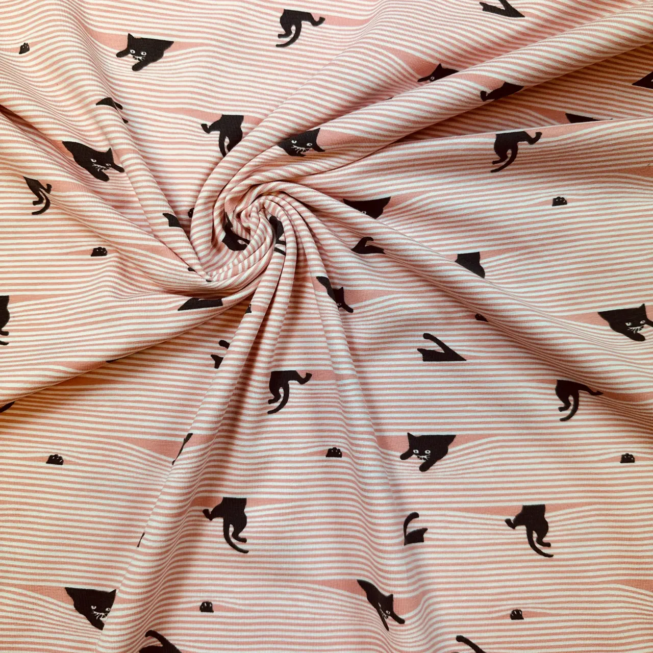 Hiden Cats, pink - Jersey fabric
