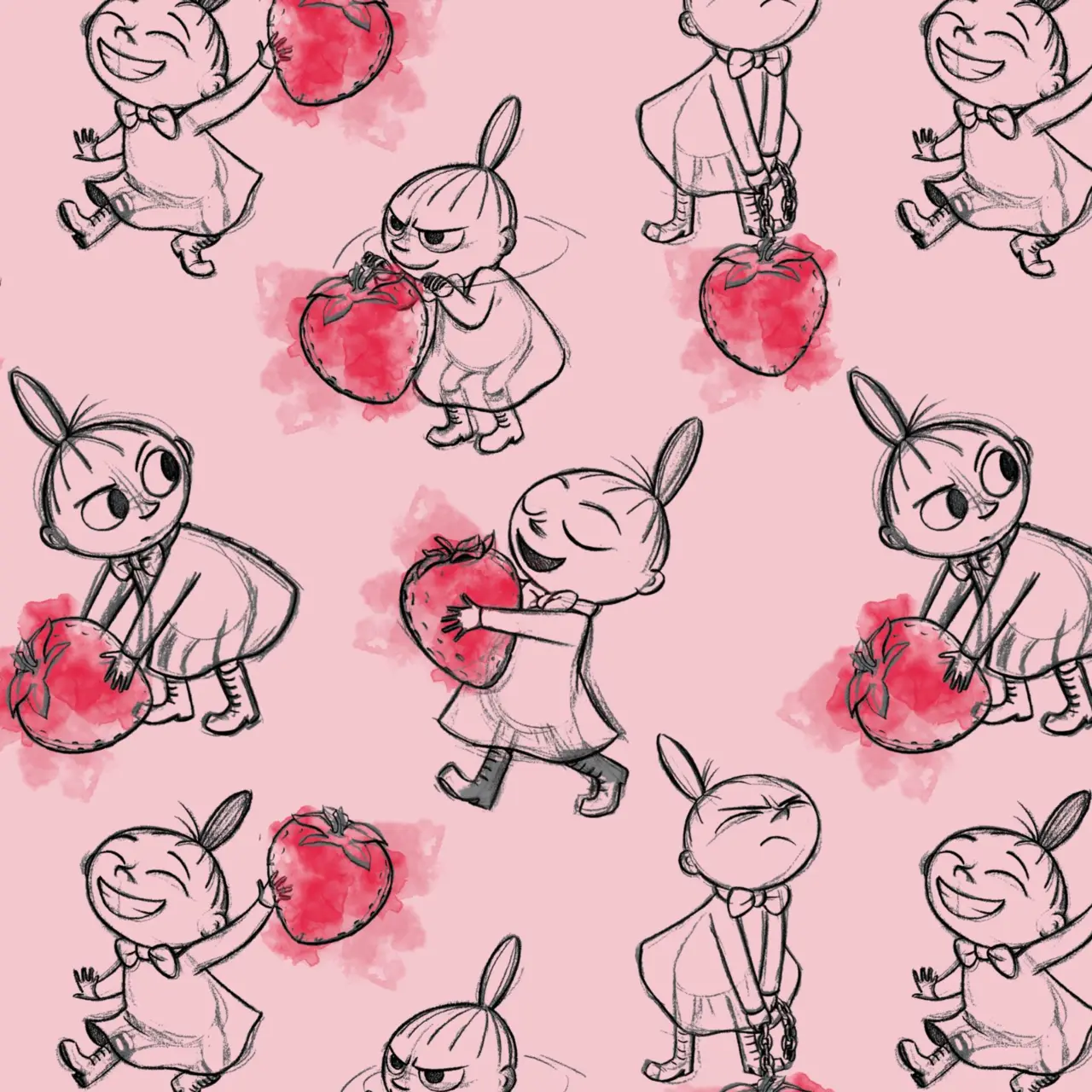 My & my strawberries, Pink - Moomin By ZannaZ