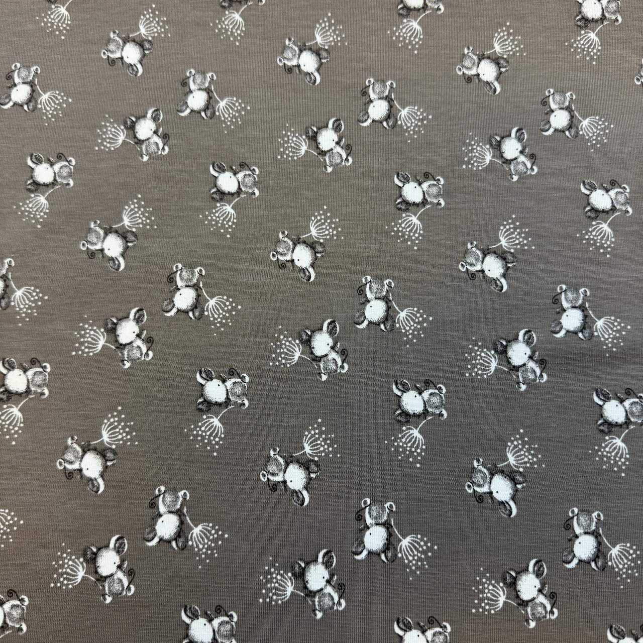 Sweet mouse, grey- Trikåtyg