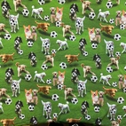 Hundar med fotboll - Trikåtyg