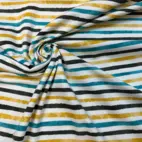 Ränder, petrol - Trikåtyg