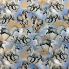 Vita hästar - Trikåtyg