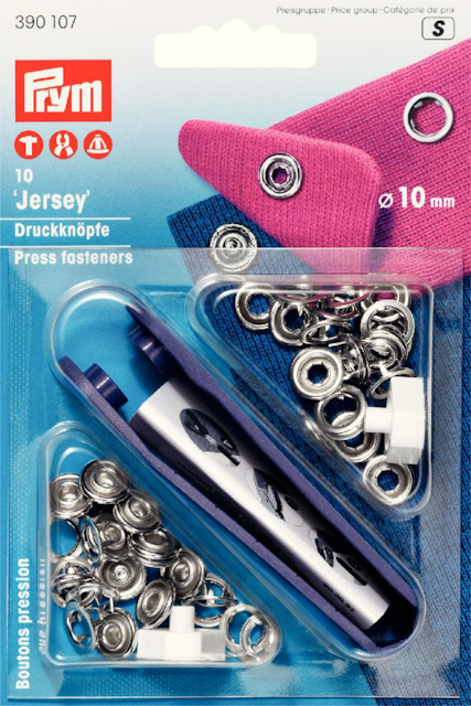Nittrycknapp  jersey 10mm - 10st