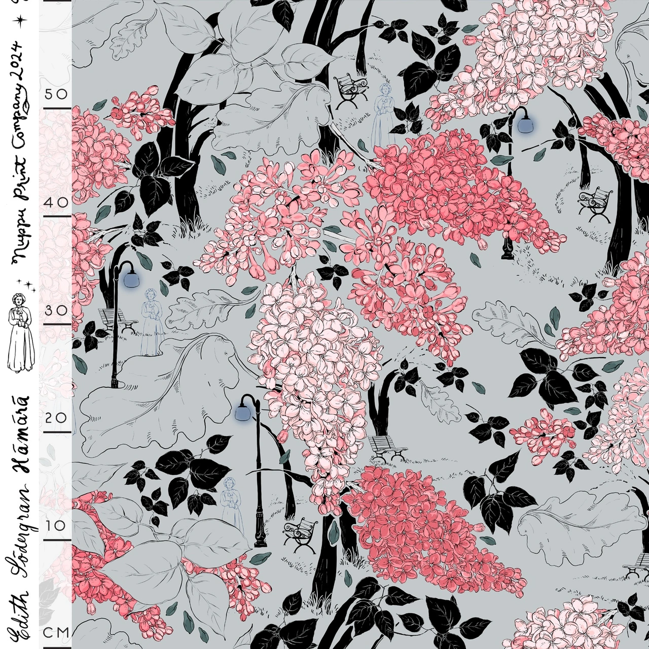 Skymning, pearl grey - Trikåtyg