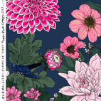 Mormors höst, blue,pink - Trikåtyg