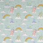 Care Bears, light blue- Trikåtyg