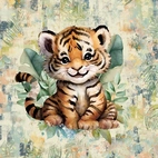 Happy tiger - Panel