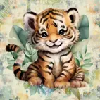 Happy tiger - Panel
