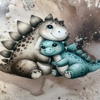 Mother dino love, sand - Zelected By ZannaZ