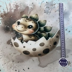 Nykläckt dino, grön - Zelected By ZannaZ