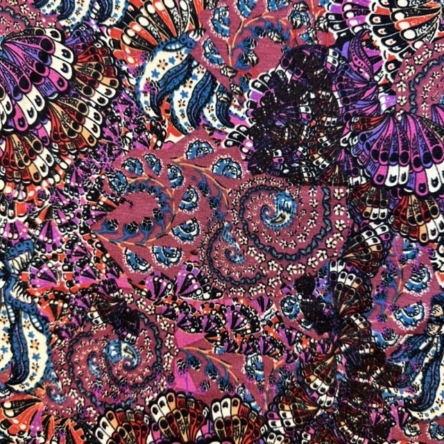 Paisley, cerise - Viscose jersey