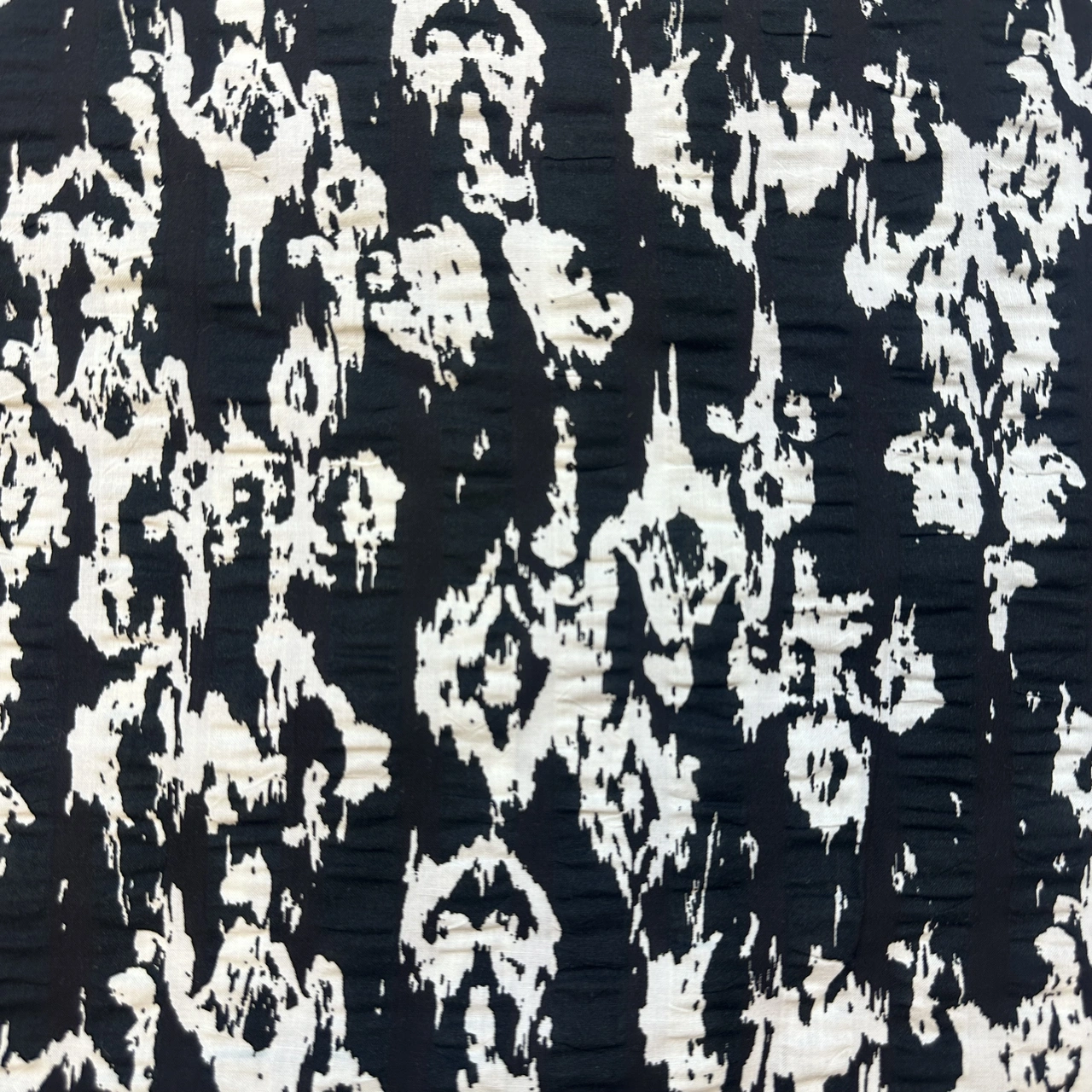 Stains, Black - Seersucker print