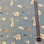 Patchwork animal, light blue - Jersey fabric