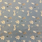 Patchwork animal, light blue - Jersey fabric