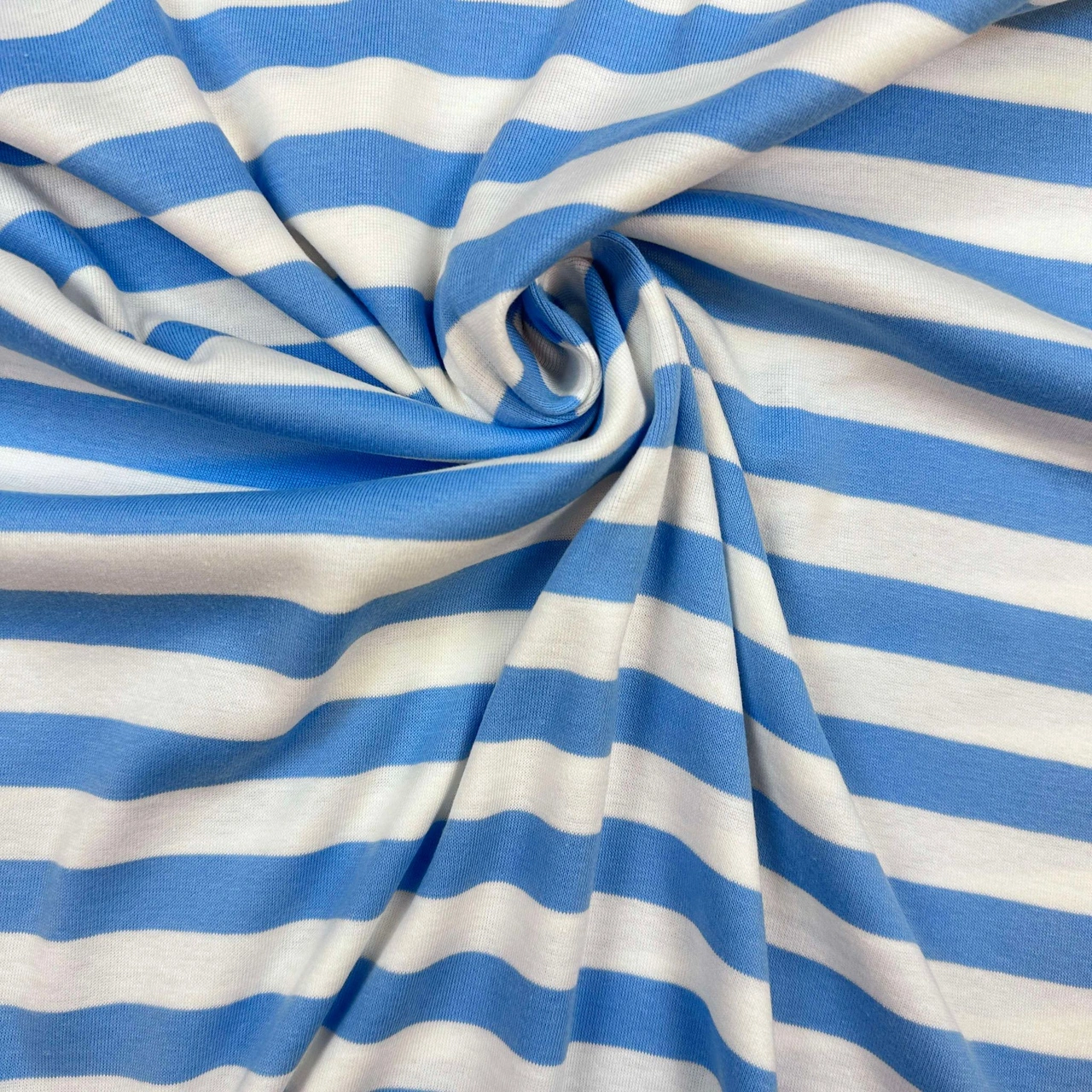 Ribbed knit - Light blue/ White