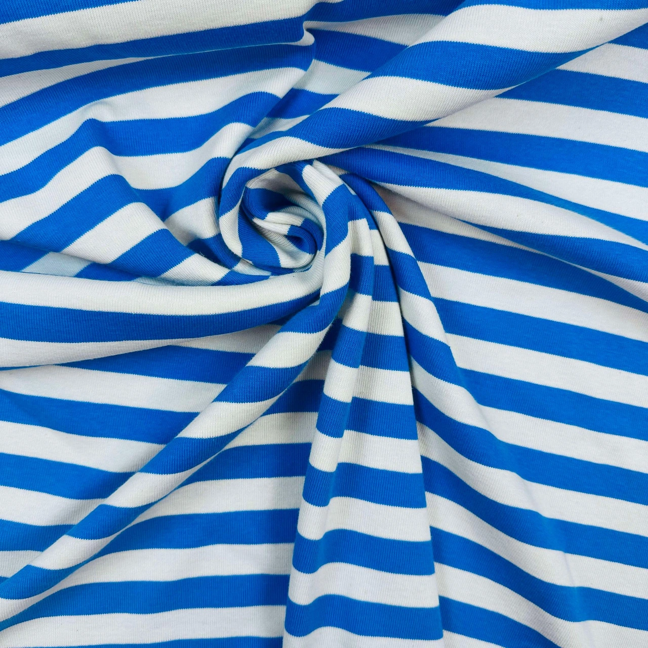 Ribbed knit - blue/ White