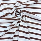 Ribbstickat - Vit/Brun