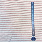 Ribbstickat - Beige/röd Smal