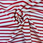 Ribbstickat - Off white/röd