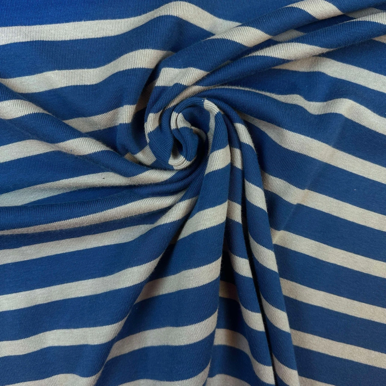 Ribbstickat - Blå/Grå