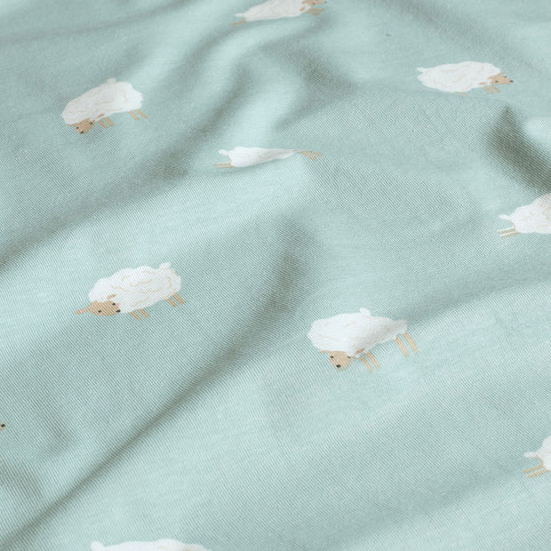 Lamb, blue - Jersey fabric