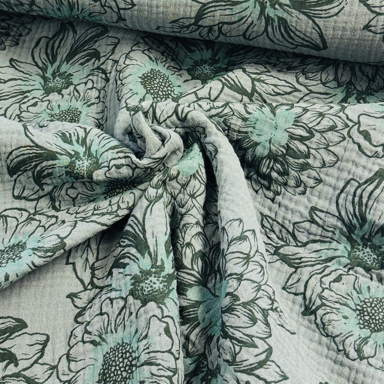 Flower, green - Muslin