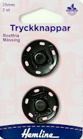 Tryckknappar 25MM Svarta. 2st