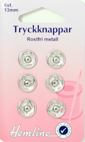 Tryckknappar 6st. 13 mm metall