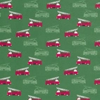 Fire trucks, green - Jersey fabric