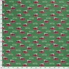 Fire trucks, green - Jersey fabric