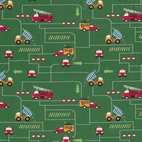 Cars, green - Jersey fabric