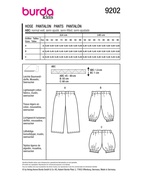 Burda 9202 - Byxa Shorts - Flicka Pojke Baby