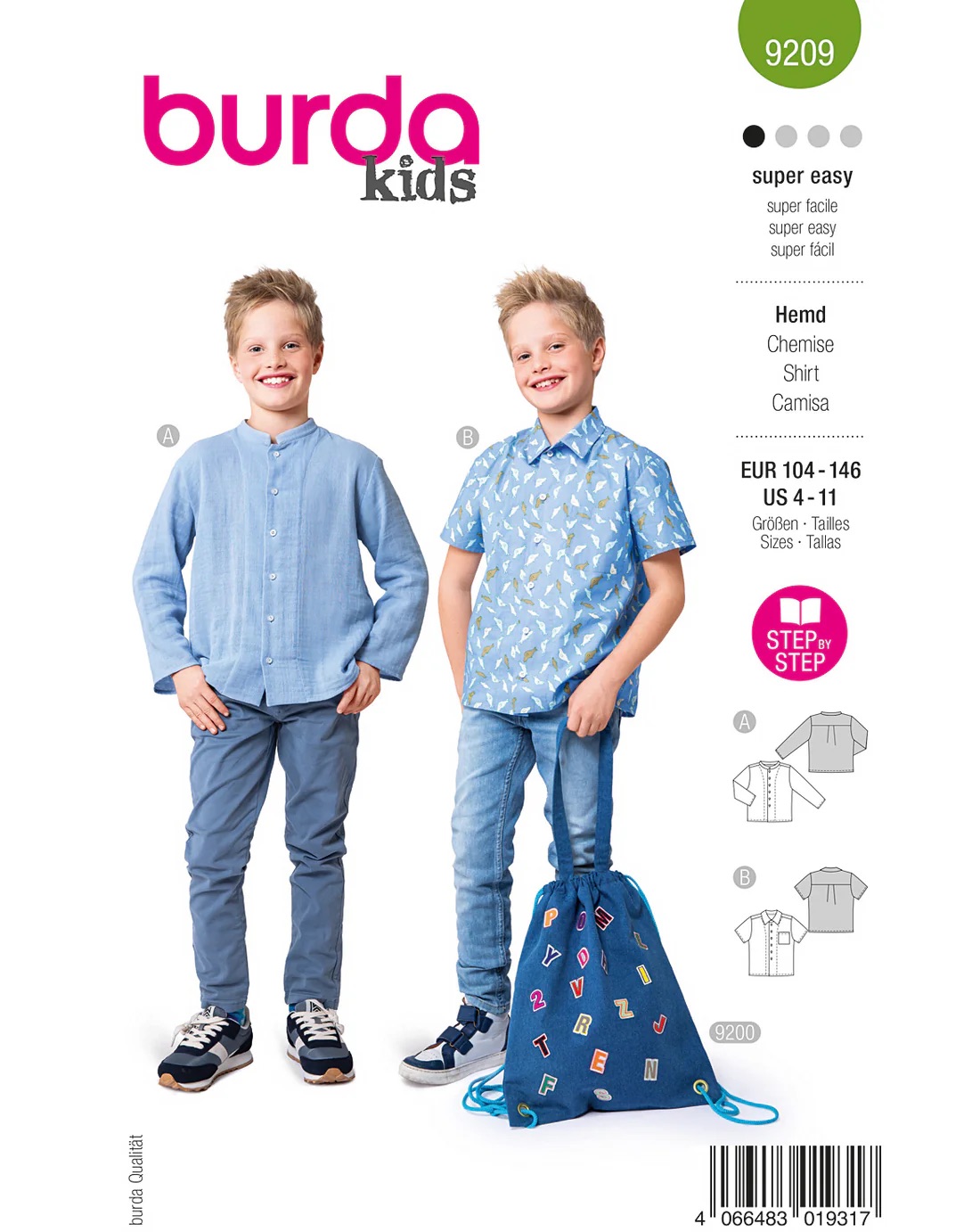 Burda 9209 - Skjorta - Pojke