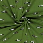 Polisbilar, grön - Trikåtyg