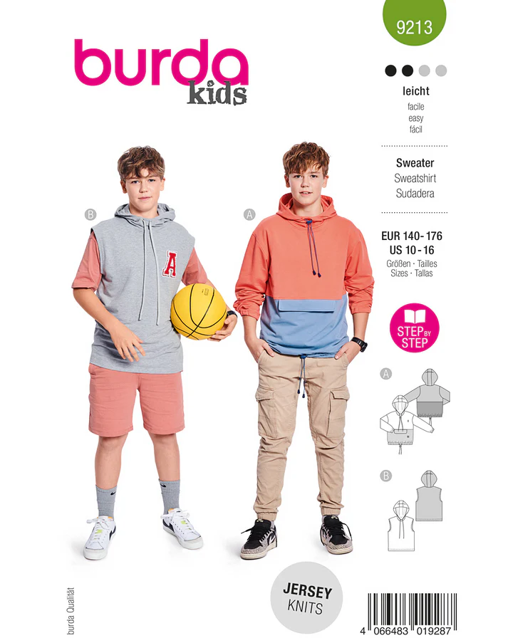 Burda 9213 - Tröja - Pojke Flicka