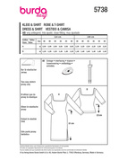 Burda 5738 - Klänning Top - Dam