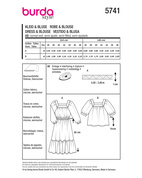 Burda 5741 - Klänning Blus - Dam