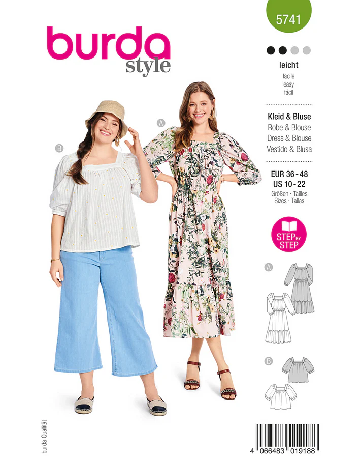 Burda 5741 - Klänning Blus - Dam