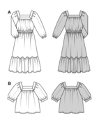 Burda 5741 - Klänning Blus - Dam