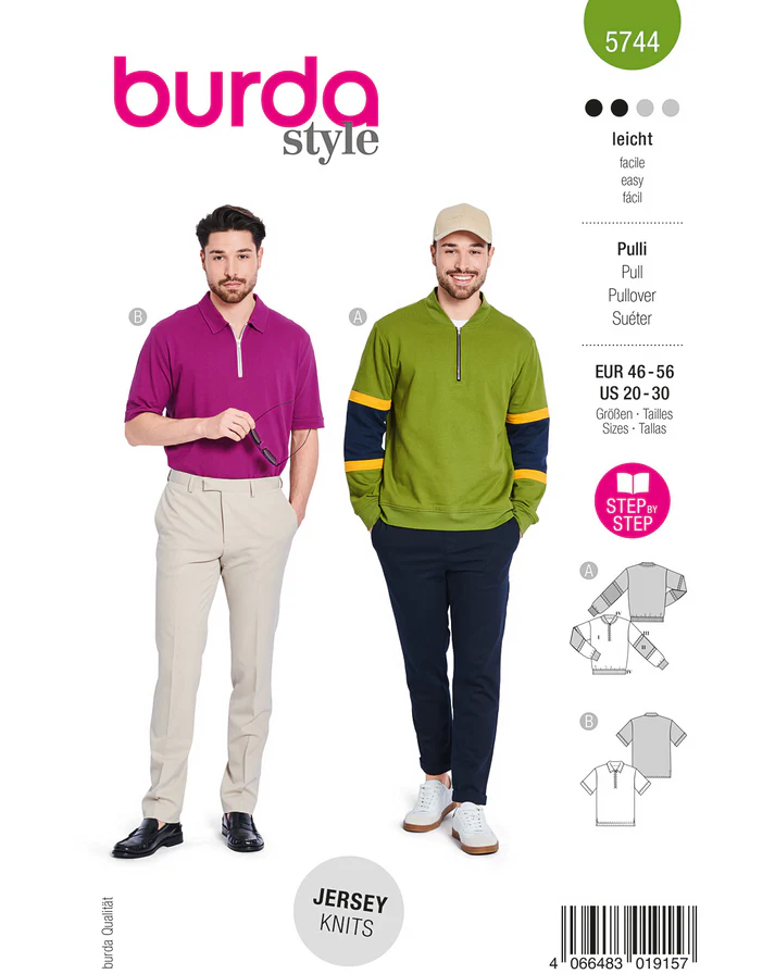Burda 5744 - Tröja - Herr