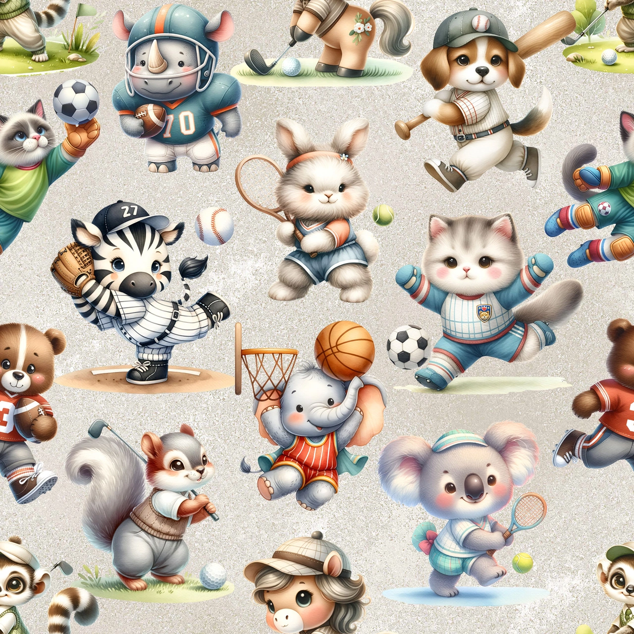 Sporting animals - Trikåtyg