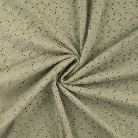 Broderad trikå - Khaki