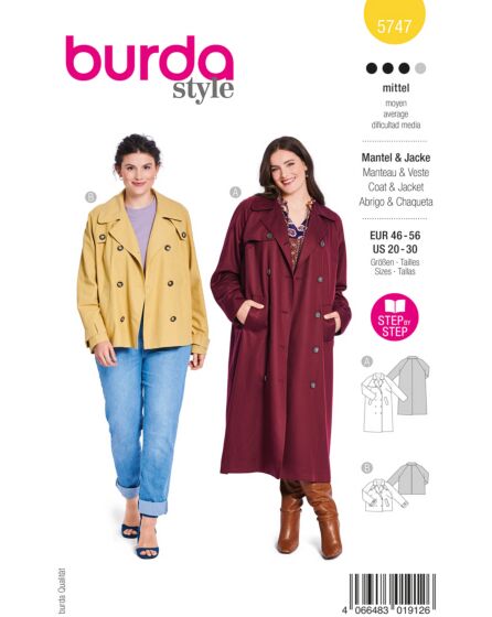 Burda 5747 - Dam - Trenchcoat